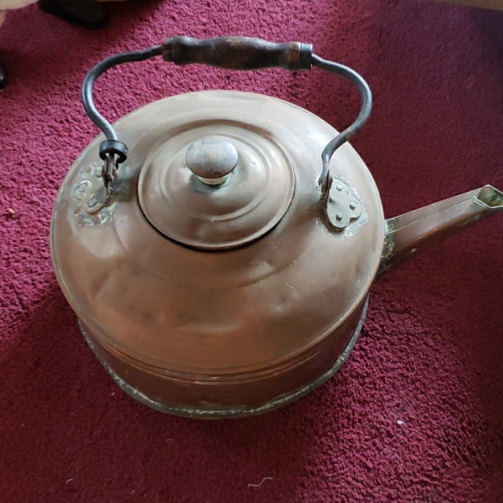 Antique large copper kettle
